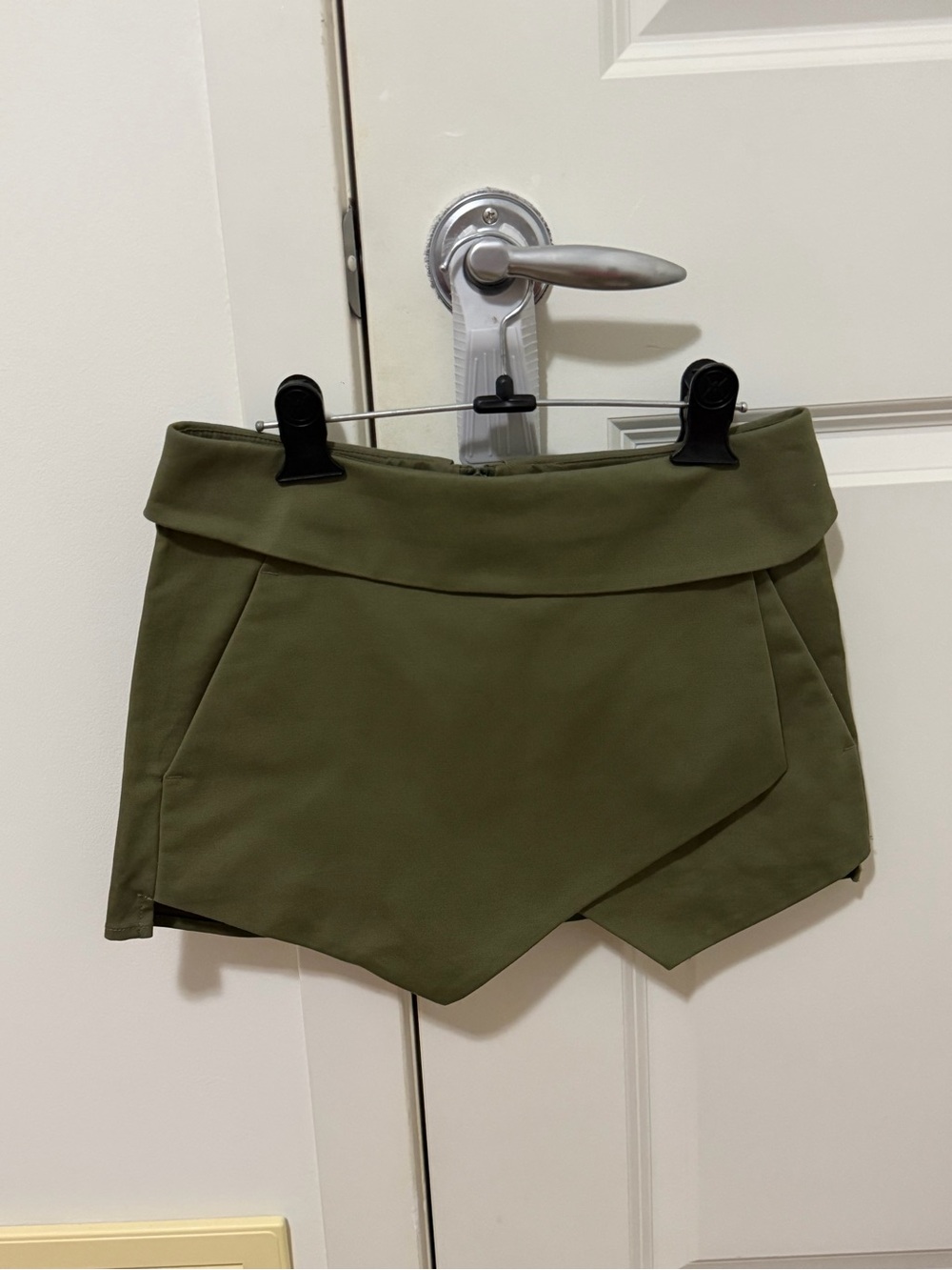 Aritzia Talula Olive Green Asymmetric Skort